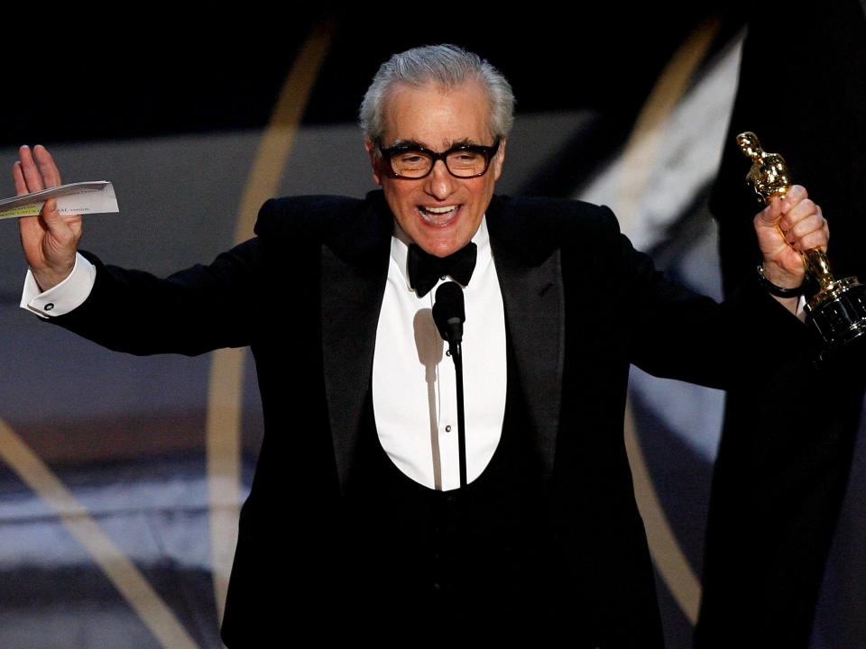 Martin Scorsese accepting the award for Best Director at the 79th Annual Awards.