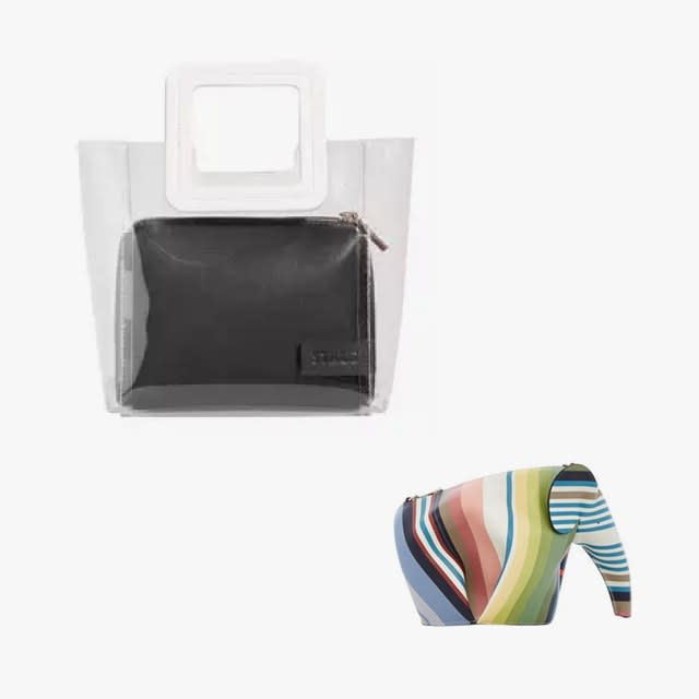 Saks Fifth Avenue Signature Striped Mini Lunch Tote in Black