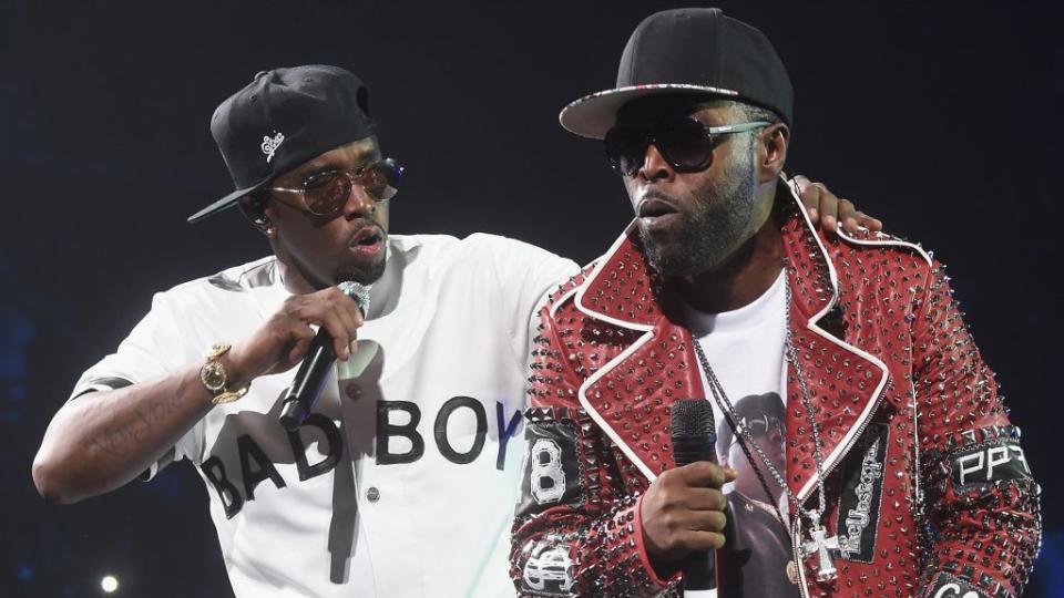 In this May 2016 photo, Sean “Diddy” Combs a.k.a. Puff Daddy (left) and Black Rob (right) perform onstage during the Puff Daddy and The Family Bad Boy Reunion Tour presented by Ciroc Vodka and Live Nation at Barclays Center in New York City. (Photo by Jamie McCarthy/Getty Images for Live Nation)