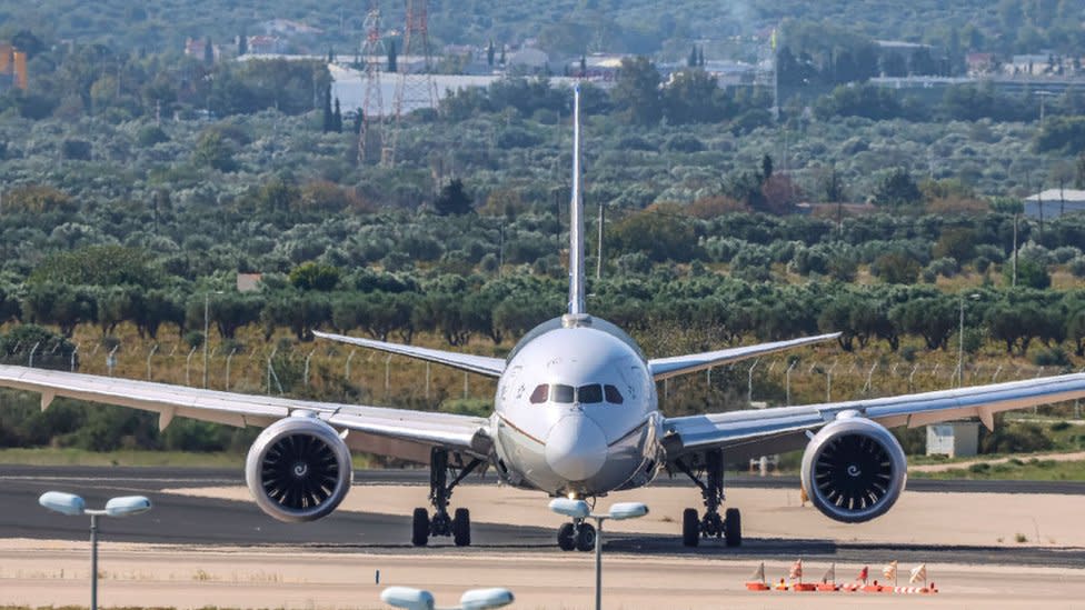 United Airlines Boeing 787-10 Dreamliner aircraft as seen flying, landing and taxiing at Athens International Airport Eleftherios Venizelos ATH at the Greek capital.