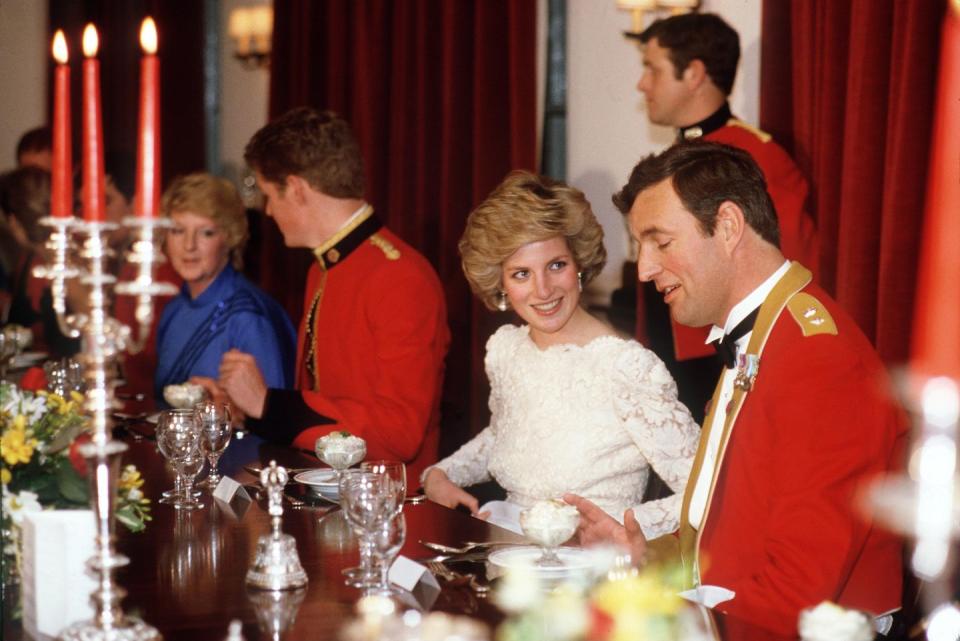 <p>At formal engagements, the royal table is precisely laid out with guests being placed next to one another based on age, interests, and gender. You're required to follow the lead of your host, the Queen: She speaks with the guest on her right during the first course, before turning to the guest on her left for her second. </p>