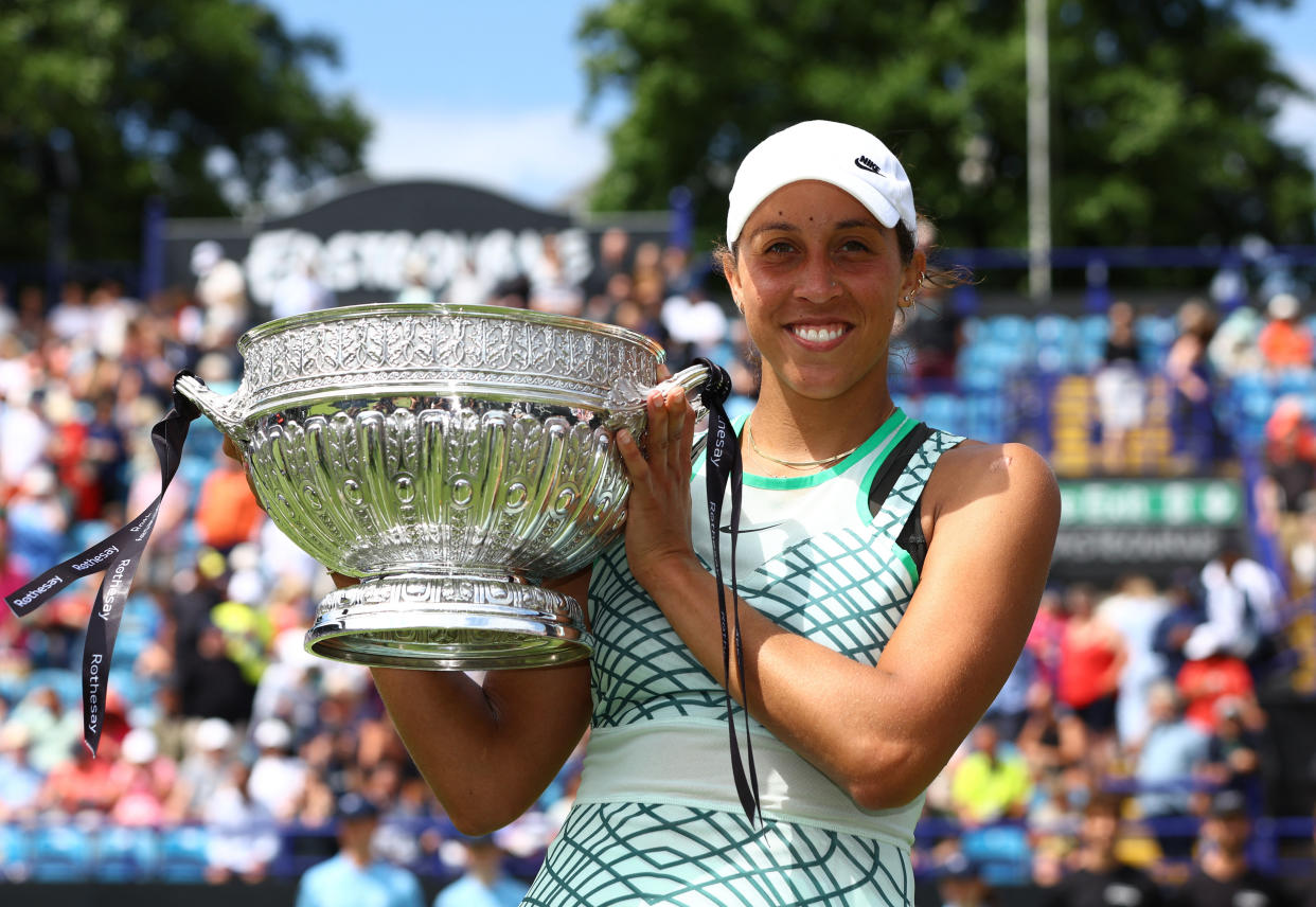 Keys defeated Daria Kasatkina for her second title on the south coast, taking her total grass-court tournament wins to seven