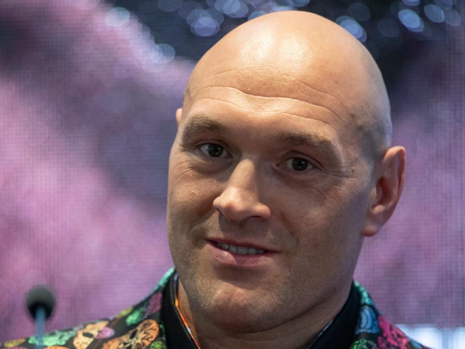 Tyson Fury at the press conference for his bout with Derek Chisora (Getty Images)
