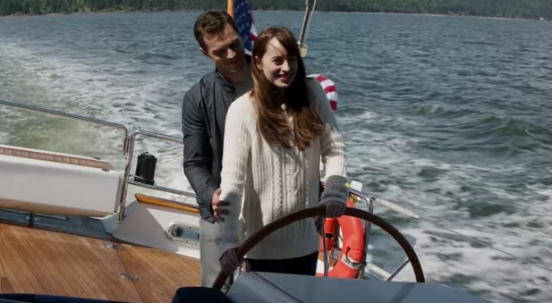 Dakota Johnson and Jamie Dornan in <em>Fifty Shades Darker</em>. (Photo: Universal Pictures)