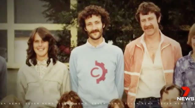 Mrs Mackay and Mr Mackay (far right). Source: 7 News