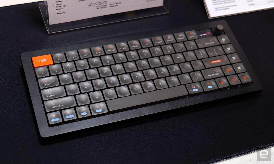 <p>While Monokei didn't bring a standard Stockholm Night model, it did have this customized version with its new Hyperdrive keycaps.</p>
