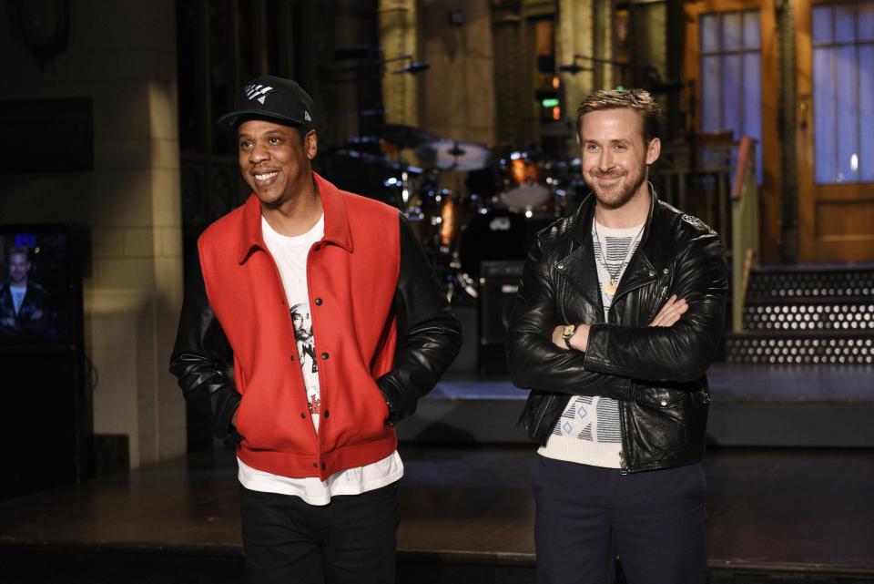 The rapper appeared on <em>Saturday Night Live</em>, alongside host Ryan Gosling, in September 2017. 