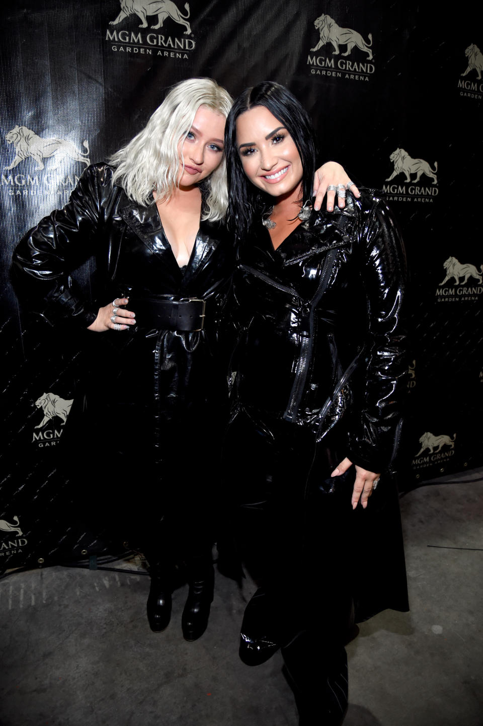 Aguilera and Lovato at the 2018 Billboard Music Awards in May. (Photo: Getty Images)