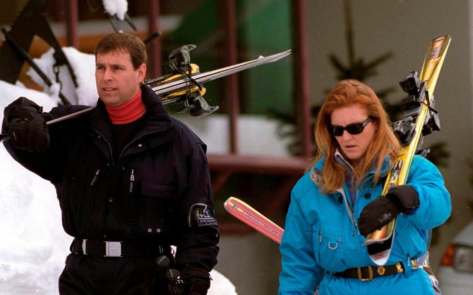 Sarah and Andrew on a skiing trip to Verbier in 1999 - Tim Graham/ Getty