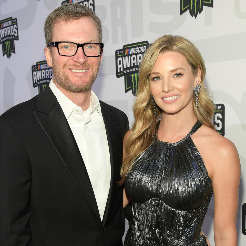 Dale Earnhardt Jr. and his wife, Amy, attend the 2019 Monster Energy NASCAR Cup Series Awards  (Jason Kempin / Getty Images)