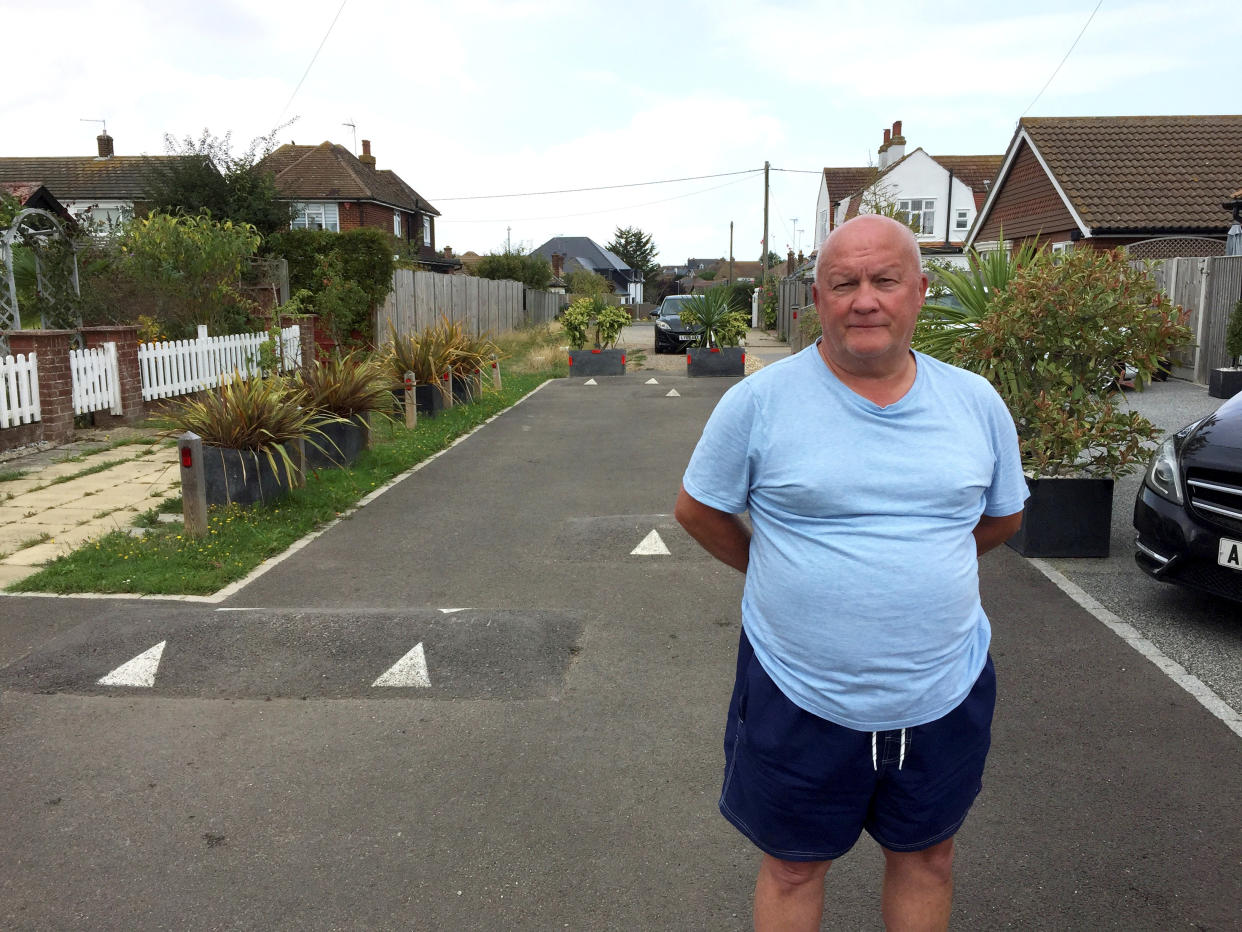 Adrian Kent put speedbumps on his road in Whitstable, Kent. (swns)