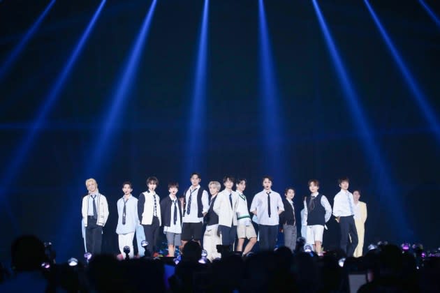 Seventeen on stage in Tokyo, Japan. - Credit: Courtesy of HYBE