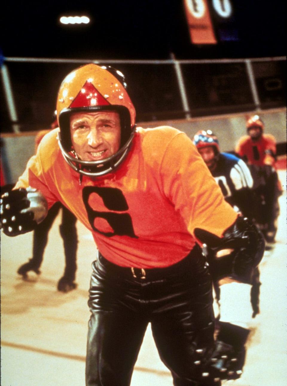 James Caan in a scene from the 1975 motion picture Rollerball. 