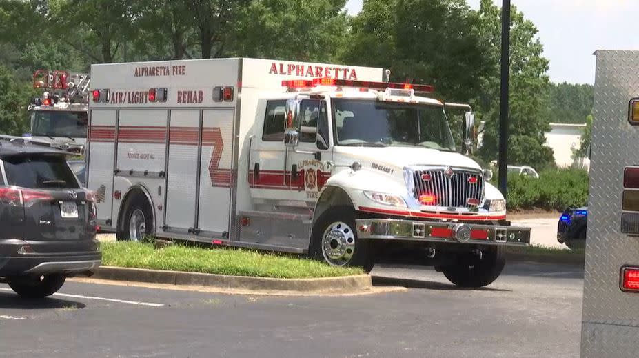 Alpharetta police said they found the suspect inside a HomeGoods store and contained him. Negotiators are at the scene attempting to make contact. No one else is in the store.