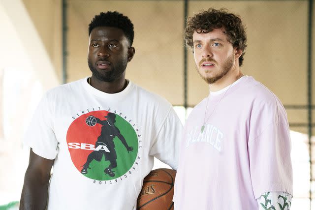 Peter Iovino/HULU Sinqua Walls and Jack Harlow in <em>White Men Can't Jump</em> (2023)