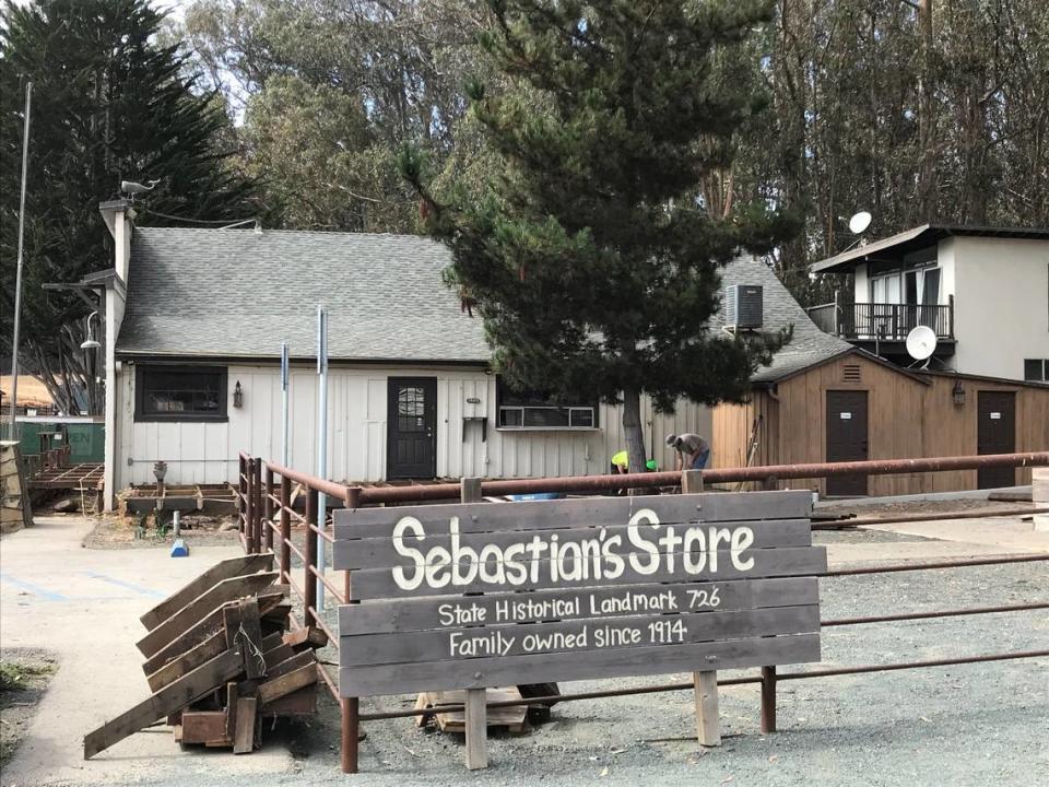 Work to restore the circa-1870s Sebastian’s General Store, a state historic monument in San Simeon, began on Monday, Sept. 20, 2021. The store reopened to the public on Courtesy of Hearst Corp.