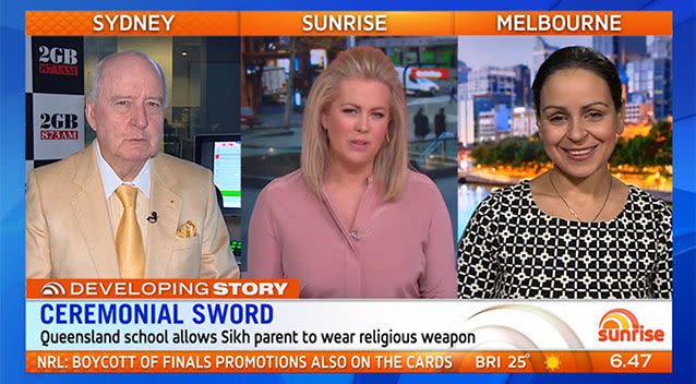 The panel agreed the weapon shouldn't be allowed on school grounds. Source: Sunrise