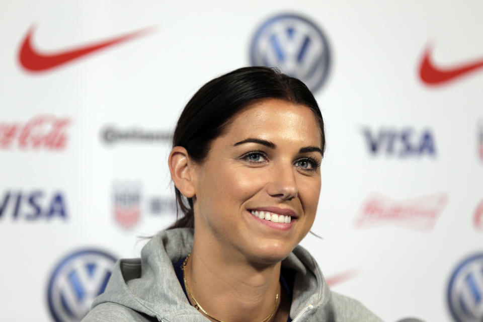 Alex Morgan's path back to the pitch after starting a family is more comfortable than it once was for USWNT players. (AP)