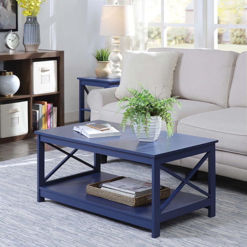 blue coffee table