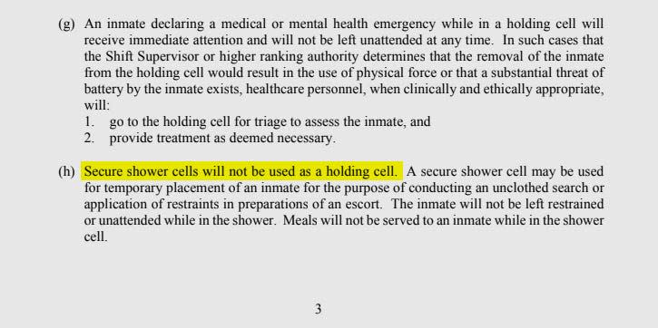 An excerpt from a Florida Department of Corrections rulebook