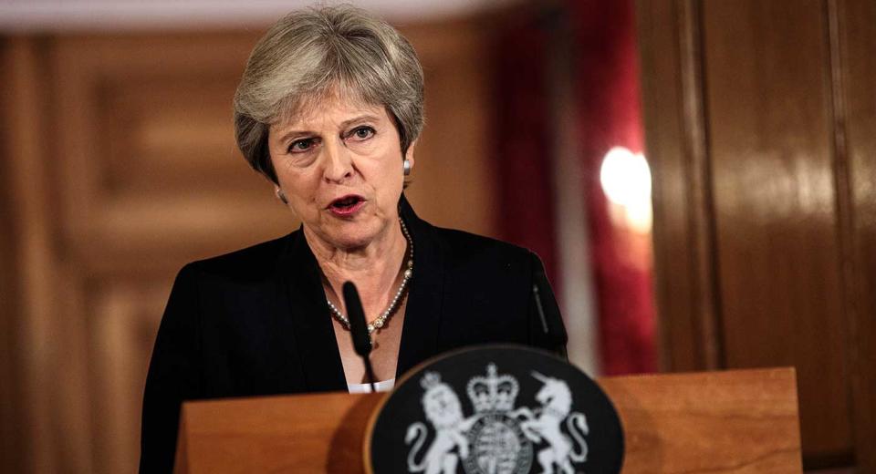  Defiant - Theresa May's defiant speech called for the EU to show some respect (Picture: PA)