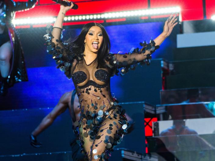 Cardi B performs at the Wireless Festival in London in July.