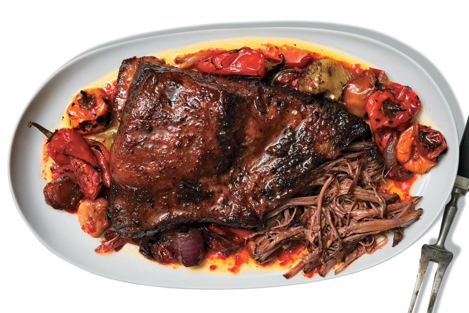 Braised Brisket With Hot Sauce and Mixed Chiles