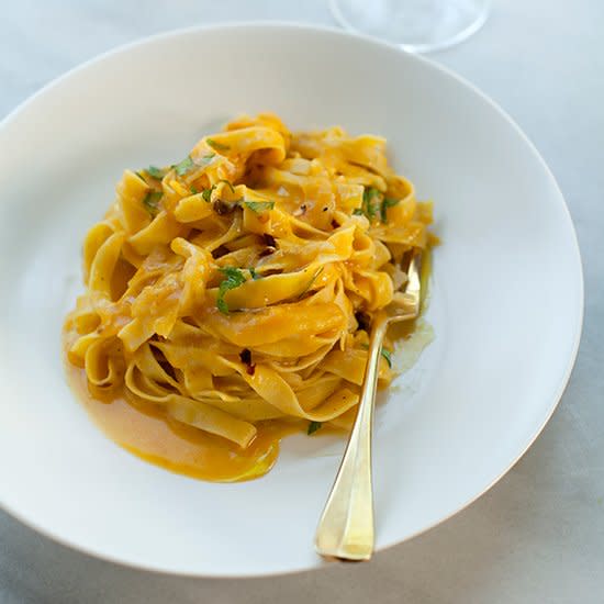 Tagliatelle with White Wine-Pumpkin Sauce