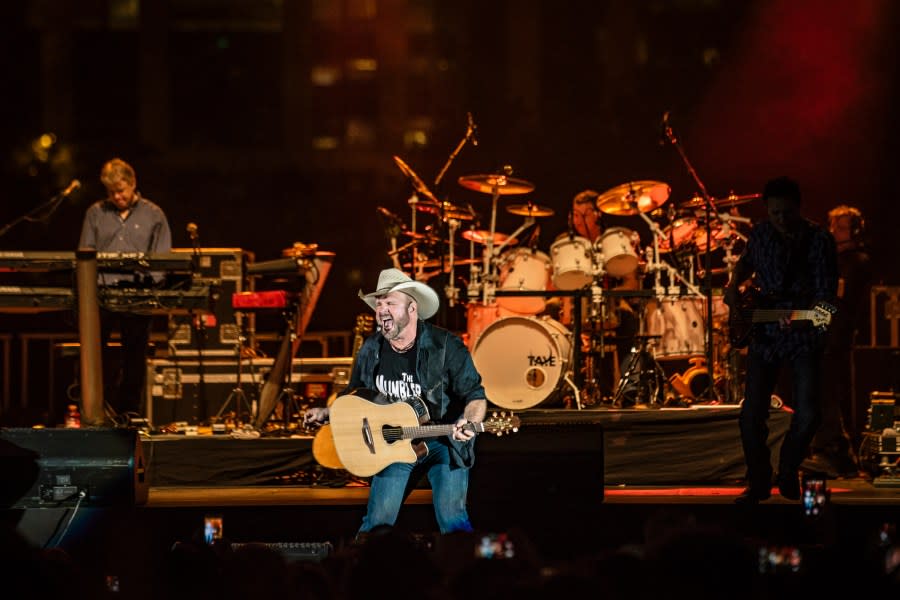 Garth Brooks performs at the Outdoor Stage at Lady Bird Lake during SXSW on March 18, 2017 in Austin, Texas. (Photo by Merrick Ales/WireImage)