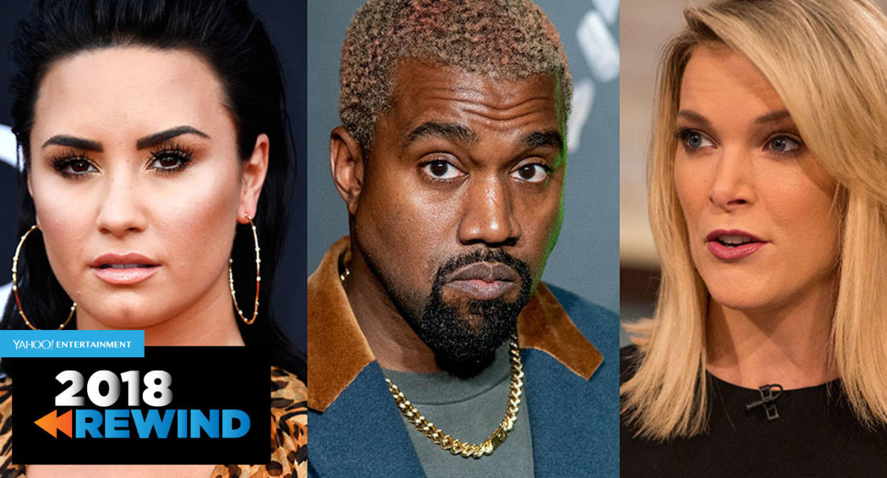 Demi Lovato, Kanye West, Megyn Kelly (Photos: Getty Images)