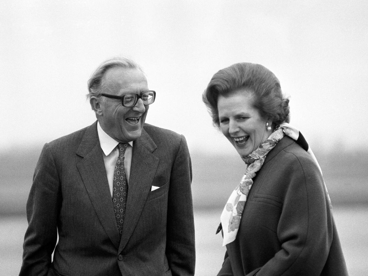 Carrington with Margaret Thatcher in 1982. He was unafraid of views that put him at odds with his own party: PA