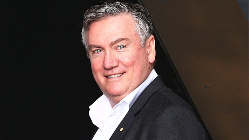 Eddie McGuire is pictured outside a Collingwood Magpies training session.