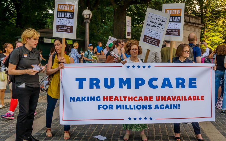 Overnight Protest Against Trumpcare In New York - Barcroft Media