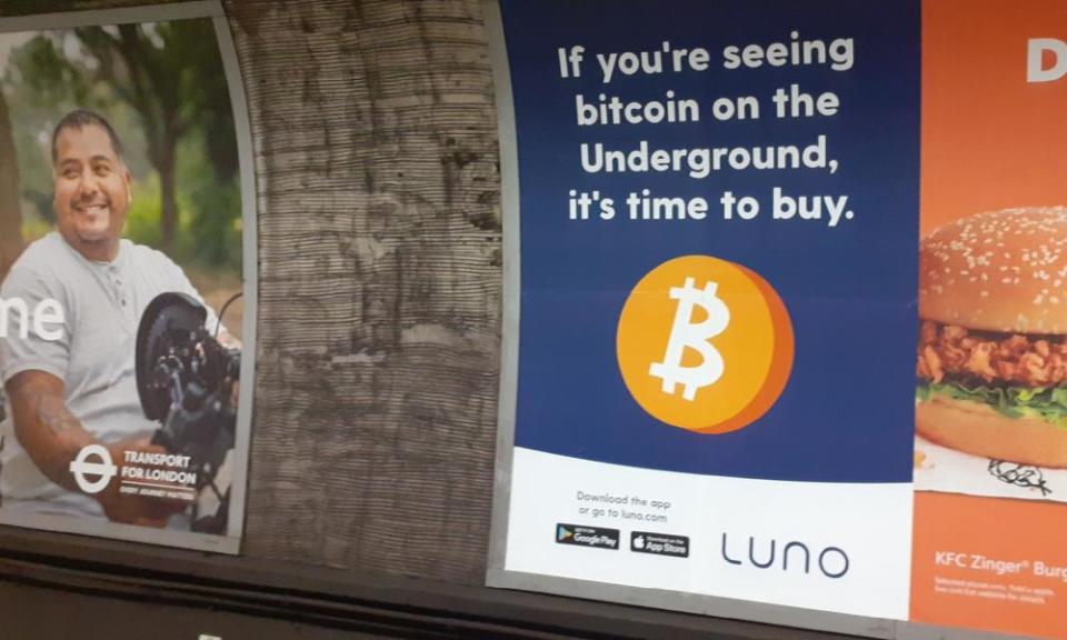 Luno ads for bitcoin on the London tube