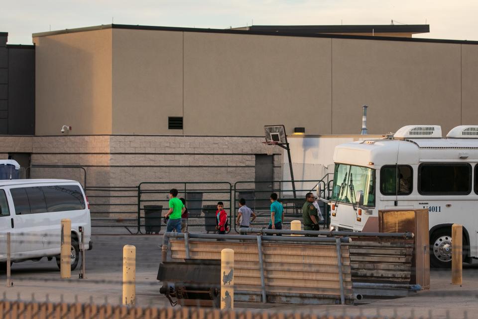 Boys are dropped off at the Clint, Texas, facility on July 4, 2019.