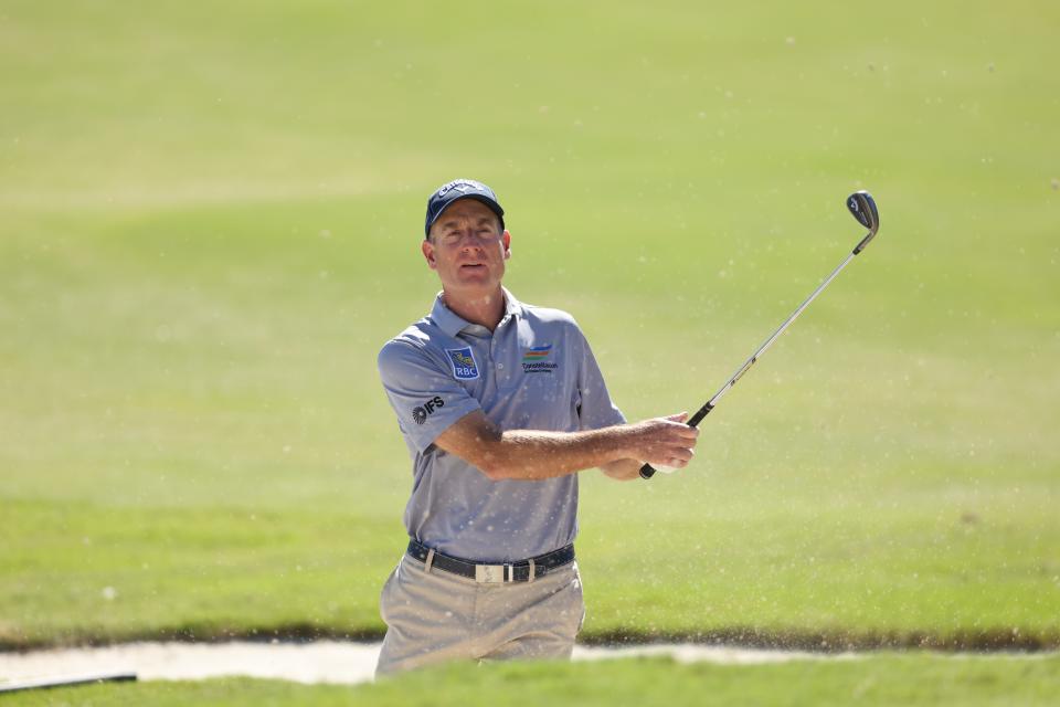 Jim Furyk finished tied for second at the TimberTech Championship and, although bitter at not winning, said he was happy for Steven Alker's first victory on the PGA Tour Champions.