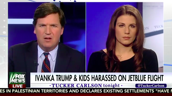  <p>It's shocking stuff, but it turns out young women can be interested in both fashion and politics.</p> <p>The concept seemed to bamboozle Fox News' Tucker Carlson Friday, but luckily, <em>Teen Vogue</em> writer Lauren Duca was there to help.</p> <p>Duca was roundly praised for a recent article on the magazine's website entitled "<a rel="nofollow noopener" href="http://www.teenvogue.com/story/donald-trump-is-gaslighting-america?mbid=social_twitter" target="_blank" data-ylk="slk:Donald Trump Is Gaslighting America;elm:context_link;itc:0;sec:content-canvas" class="link ">Donald Trump Is Gaslighting America</a>." She appeared on Carlson's show ostensibly to discuss <a rel="nofollow noopener" href="http://edition.cnn.com/2016/12/22/politics/ivanka-trump-jared-kushner-flight/" target="_blank" data-ylk="slk:an incident;elm:context_link;itc:0;sec:content-canvas" class="link ">an incident</a> where a man confronted the president-elect's daughter Ivanka Trump on a JetBlue flight, but mostly to school the TV anchor.</p> <div><p>SEE ALSO: <a rel="nofollow noopener" href="http://mashable.com/2016/12/20/obama-bans-arctic-drilling-climate/?utm_campaign=Mash-BD-Synd-Yahoo-Watercooler-Full&utm_cid=Mash-BD-Synd-Yahoo-Watercooler-Full" target="_blank" data-ylk="slk:Obama trumps Trump and permanently bans Arctic drilling ahead of inauguration;elm:context_link;itc:0;sec:content-canvas" class="link ">Obama trumps Trump and permanently bans Arctic drilling ahead of inauguration</a></p></div> <p>While Duca said no one including Ivanka and her children should be forced to endure "confrontation" while flying, she also conveyed the complexity of the woman's position.</p> <p>"She's a powerful, powerful woman who is connected very closely to the president-elect. Not just as his daughter, but in many ways as a business confidante, an advisor," she said.</p> <div><div><blockquote> <p>It's equally inspiring & upsetting to watch <a rel="nofollow noopener" href="https://twitter.com/laurenduca" target="_blank" data-ylk="slk:@laurenduca;elm:context_link;itc:0;sec:content-canvas" class="link ">@laurenduca</a> work through this man's inane sexism. She's an inspiration. <a rel="nofollow noopener" href="https://t.co/7sUzDSienG" target="_blank" data-ylk="slk:https://t.co/7sUzDSienG;elm:context_link;itc:0;sec:content-canvas" class="link ">https://t.co/7sUzDSienG</a></p> <p>— Robyn Kanner (@robynkanner) <a rel="nofollow noopener" href="https://twitter.com/robynkanner/status/812481840862740480" target="_blank" data-ylk="slk:December 24, 2016;elm:context_link;itc:0;sec:content-canvas" class="link ">December 24, 2016</a></p> </blockquote></div></div> <p>Tucker, meanwhile, wanted to ignore all that. Trying to force Duca into a soundbite, he insisted Ivanka was just Trump's daughter. "It's sinister for a daughter to support her father's presidential campaign because you don't like her father?" he asked.</p> <p>"It's sinister for a daughter to capitalise on the power of feminism ... while supporting a candidate who is the most anti-woman candidate this country has seen in decades," Duca replied.</p> <p>Well, yep. Seemingly unable to process the subtlety of that position, Carlson insisted he was just trying to understand Duca while purposefully trying not to understand her — a situation that eventually prompted Duca to just put it out there. </p> <p>"You're actually being a partisan hack who is just attacking me and not even allowing me to speak."</p> <div><div><blockquote> <p>Really, as a Fox morning host who did plenty of goofy spots, Carlson's smugness loses him the exchange w <a rel="nofollow noopener" href="https://twitter.com/laurenduca" target="_blank" data-ylk="slk:@laurenduca;elm:context_link;itc:0;sec:content-canvas" class="link ">@laurenduca</a> <a rel="nofollow noopener" href="https://t.co/5jM3FAqk5W" target="_blank" data-ylk="slk:https://t.co/5jM3FAqk5W;elm:context_link;itc:0;sec:content-canvas" class="link ">https://t.co/5jM3FAqk5W</a></p> <p>— Dave Weigel (@daveweigel) <a rel="nofollow noopener" href="https://twitter.com/daveweigel/status/812484429562122244" target="_blank" data-ylk="slk:December 24, 2016;elm:context_link;itc:0;sec:content-canvas" class="link ">December 24, 2016</a></p> </blockquote></div></div> <p>That's when Carlson decided to get more patronising. </p> <p>Smirking about her role at <em>Teen Vogue</em> and work on celebrity and fashion as well as politics, Carlson pushed Duca off the show with the line, "you should stick to the thigh-high boots. You're better at that." When she responded that he was sexist, he cut her off air completely. </p> <p>Not very classy, but then, classy has <a rel="nofollow noopener" href="https://www.washingtonpost.com/blogs/erik-wemple/wp/2016/12/07/fox-newss-tucker-carlson-has-no-business-lecturing-about-journalism-ethics/?utm_term=.dd539571a67b" target="_blank" data-ylk="slk:never been his brand;elm:context_link;itc:0;sec:content-canvas" class="link ">never been his brand</a>.</p> <div><div><blockquote> <p>It's very interesting that <a rel="nofollow noopener" href="https://twitter.com/TuckerCarlson" target="_blank" data-ylk="slk:@TuckerCarlson;elm:context_link;itc:0;sec:content-canvas" class="link ">@TuckerCarlson</a> started out accusing <a rel="nofollow noopener" href="https://twitter.com/laurenduca" target="_blank" data-ylk="slk:@laurenduca;elm:context_link;itc:0;sec:content-canvas" class="link ">@laurenduca</a> of being sexist then ended up shouting at her to stick to shoes.</p> <p>— Summer Brennan (@summerbrennan) <a rel="nofollow noopener" href="https://twitter.com/summerbrennan/status/812472549816692736" target="_blank" data-ylk="slk:December 24, 2016;elm:context_link;itc:0;sec:content-canvas" class="link ">December 24, 2016</a></p> </blockquote></div></div> <p>(H/T <a rel="nofollow noopener" href="https://slack-redir.net/link?url=http%3A%2F%2Fwww.mediaite.com%2Fonline%2Fteen-vogue-writer-battles-tucker-carlson-youre-actually-being-a-partisan-hack%2F" target="_blank" data-ylk="slk:Mediaite;elm:context_link;itc:0;sec:content-canvas" class="link "><em>Mediaite</em></a>)</p> <div> <h2>BONUS: Gov. Jerry Brown says California will build its 'own damn satellite' under Trump</h2>  </div>