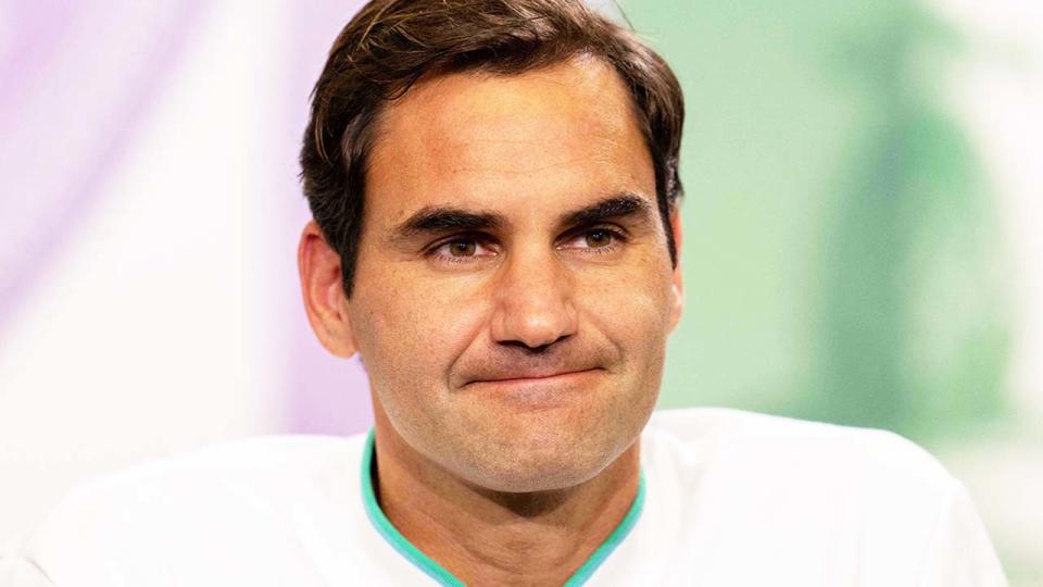 Roger Federer (pictured) during his Wimbledon press conference.