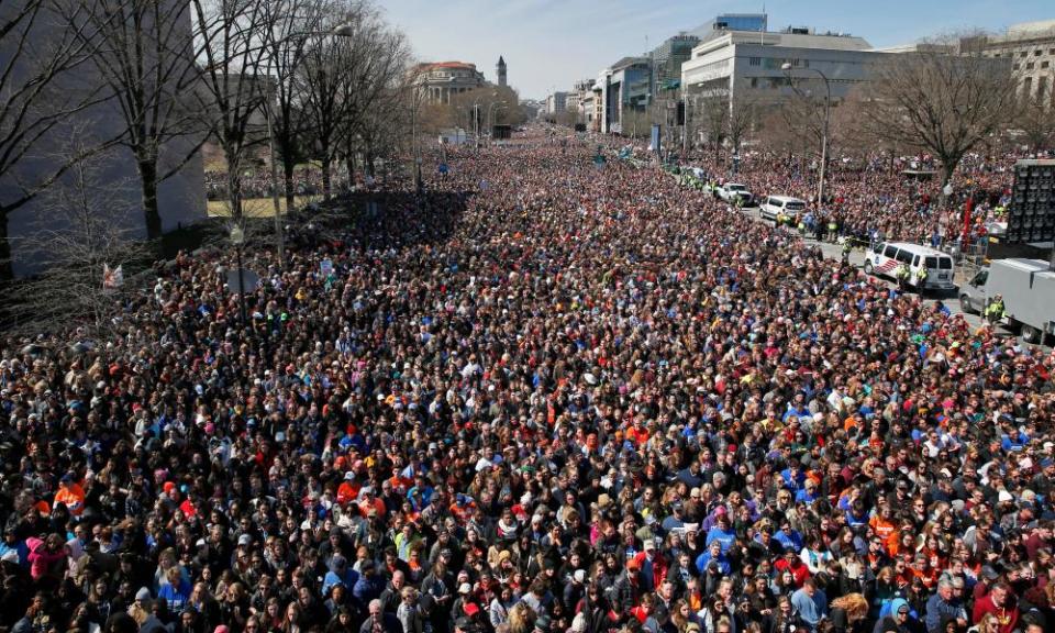 A crowd fills Pennsylvania Avenue during the March for Our Lives in Washington DC last Saturday.