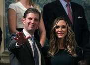 <p>Eric and Lara Trump attend the State of the Union address in the chamber of the U.S. House of Representatives on Jan. 30 in Washington, D.C. (Photo: Alex Wong/Getty Images) </p>