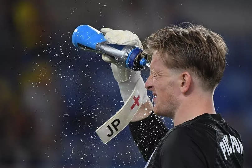 England's goalkeeper Jordan Pickford -Credit:ALBERTO LINGRIA/POOL/AFP via Getty Images