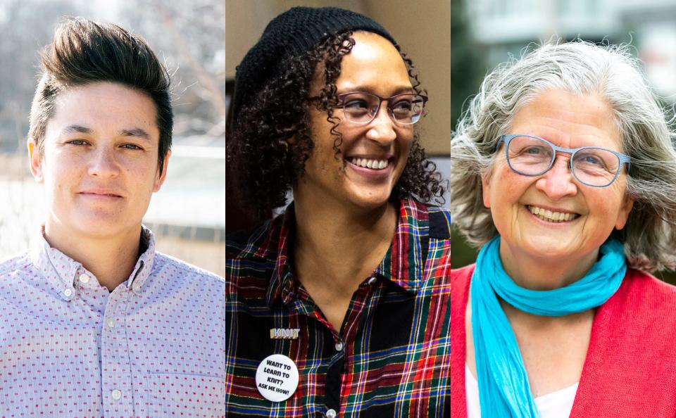 From left, V Fixmer-Oraiz, Angie Jordan and Annie Tucker are the three local partners looking to work with the Iowa City Ad Hoc Truth and Reconciliation Commission.