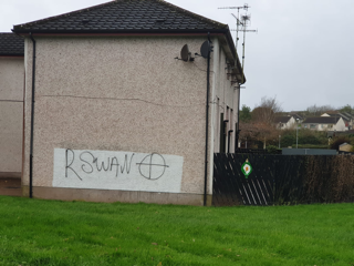 Graffiti which has appeared in Dungannon (UUP/PA)