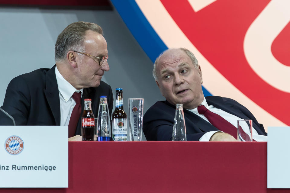 Ratlos in der Trainerfrage: Karl-Heinz Rummenigge und Uli Hoeneß