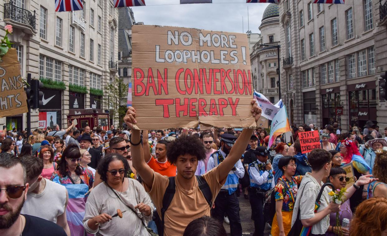 London, UK. 8th July 2023. Thousands of people march through central London during Trans Pride 2023. Credit: Vuk Valcic/Alamy Live News