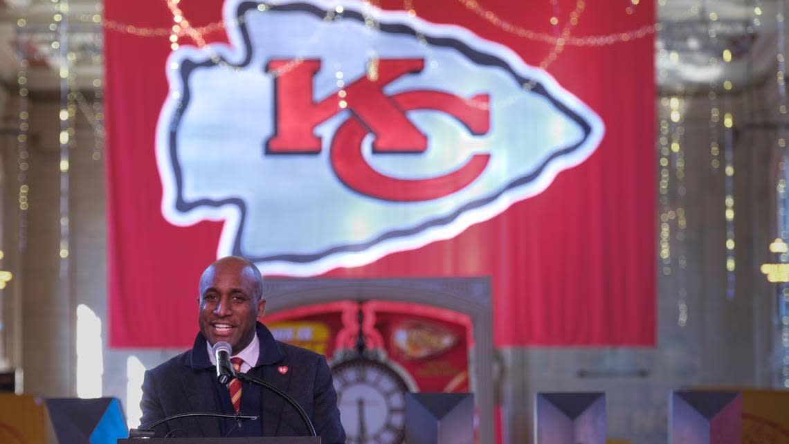 Kansas City Mayor Quinton Lucas on Monday announced plans for the Chiefs’ Super Bowl victory parade, saying he was not only excited to celebrate the team, but how great it is to be in Kansas City in 2024. His comments came during a news conference at Union Station. The parade will be held beginning at 11 a.m. Wednesday with a rally to follow at Union Station. Robert A. Cronkleton/bcronkleton@kcstar.com