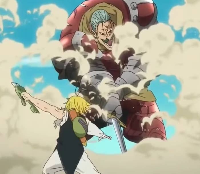 Meliodas using full counter against Twigo