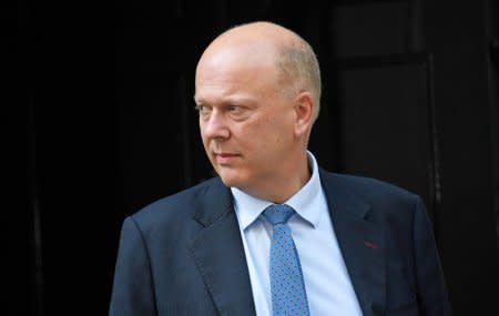 FILE PHOTO: Britain's Secretary of State for Transport Chris Grayling leaves 10 Downing Street in London, September 24, 2018. REUTERS/Toby Melville