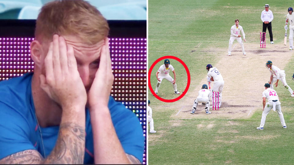 Pat Cummins, pictured here with a helmet fielding in close for the final few overs.