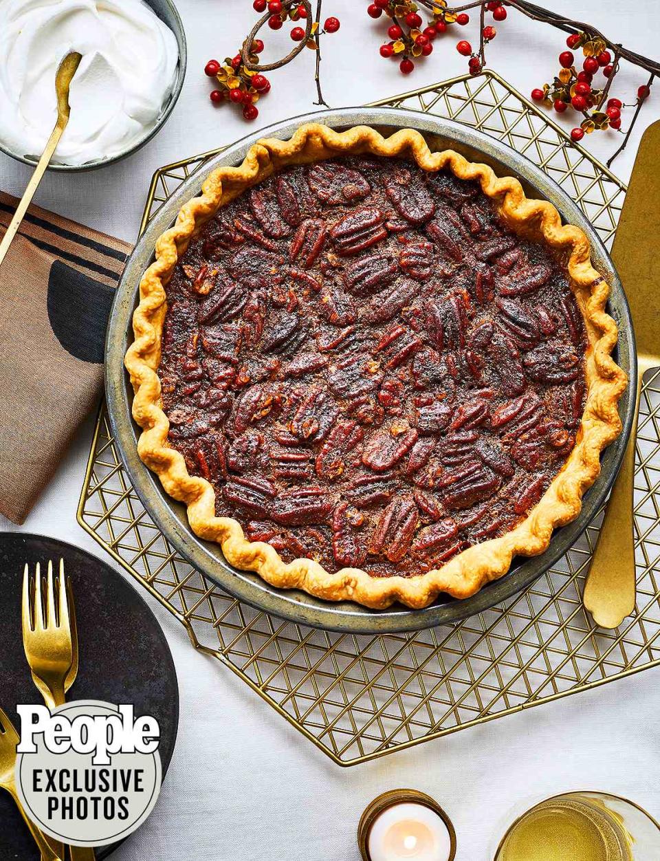 Pecan Pie with Sweet-and-Spicy Candied Nuts